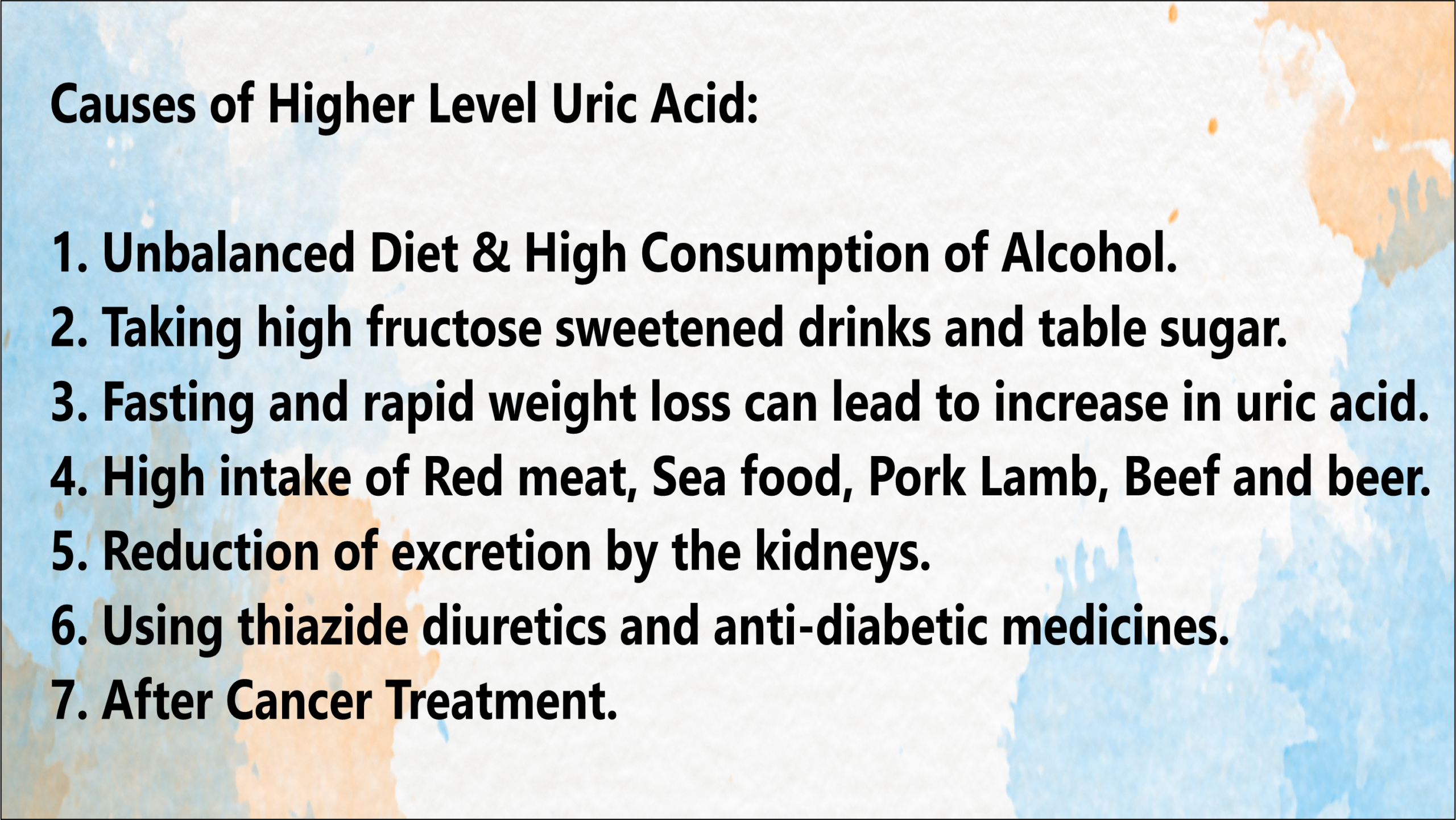 what are the causes of higher level uric acid