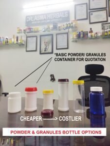 GRANULES POWDER BOTTLE OPTION min Dr. Asma Herbals